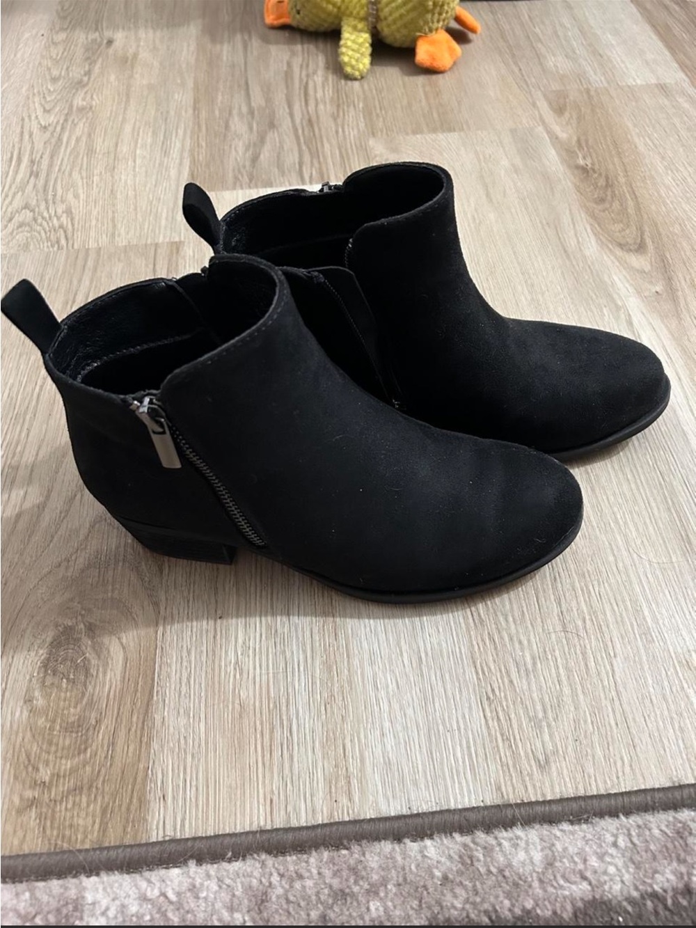 Dream Pairs Black Suede Ankle Booties with Side Zip